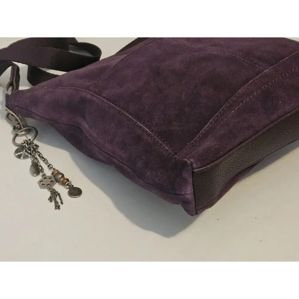 NWOT THE Sak Lucia Suede Leather Crossbody In Aubergine Color 11x12